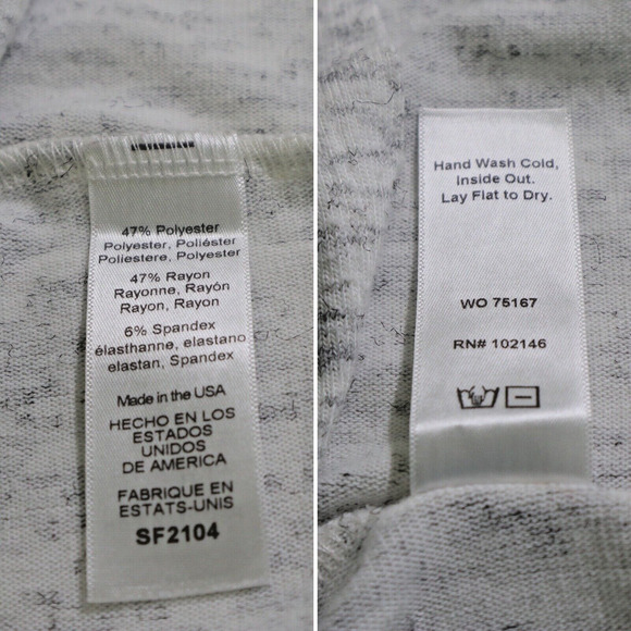 Michael Stars Size L Keyhole Cutout Knit Top Marled White Ash Gray - Picture 10 of 10